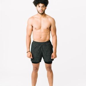 Men's Black Reflective Shorts 5"